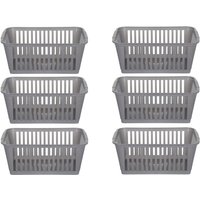 25cm Silver Handy Storage Basket - Silver / 6