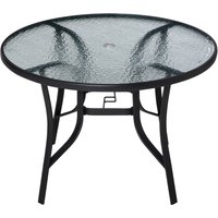 Outsunny Outsunny 106cm Round Garden Dining Table - Black