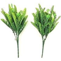 Pack of 2 Artificial Fern Plant Bushes - 2 Pack Artificial Fern Plant