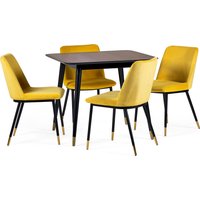 Findlay Square Table and Delaunay Chairs Set - Yellow