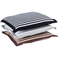 Striped Cotton Seat Pad with Edging - Grey