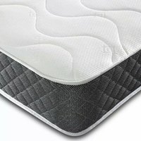 Standard 8in Black and White Memory Foam and Spring Quilted Mattress - Off White & Black / King