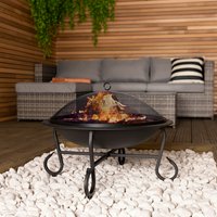 Round Patio Open Bowl Fire Pit - Black