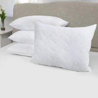 Hotel Quilted Bounceback Hollowfibre Pillows - White / 4 Pillows (Pack of 4)