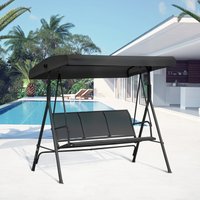 Outsunny 3 Seater Swing Chair Canopy - Black
