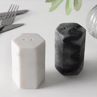 Marble Hexagonal Salt and Pepper Shakers