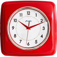 Retro Indoor Wall Clock - Red