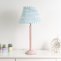 Riza Tapered Fabric Pleated Easy Fit Small Lamp Shade with LED Bulb - Green