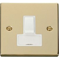 Polished Brass 13A Fused Connection Unit Switched - White