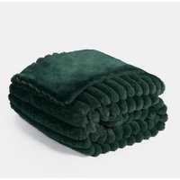 Faux Fur Thick Rib Throw - Green