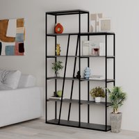FWStyle Industrial Style Bookshelf Shelving Unit Modern Black Metal - Anthracite Grey