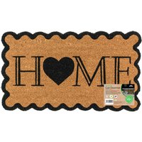 Eco-Friendly Latex Backed Natural Coir Entrance Doormat - Large - Brown / Scalloped Home