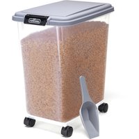 Dog Food Storage, Airtight with Wheels and Measuring Scoop - Grey / 45cm