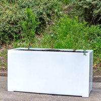 Stone Composite Trough Planter in White - White / 360l
