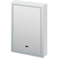 Single-Door Mirror Cabinet with LED Lighting - Sliver