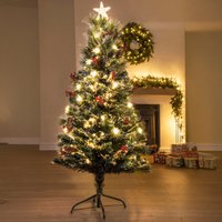 The Frosted LED Pine Fibre Optic Tree - Green / 5ft