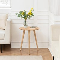 Judy End Table Solid Wood Bedside Table for Living Room - Natural