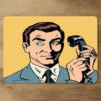 phone style pop art retro Designer Placemat Set - Yellow