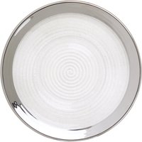 Ida Embossed Glass Side Plate With Silver Rim - Silver