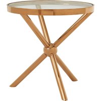 Novo Round Rose Gold Side Table - Gold
