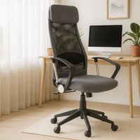 Brent Black Mesh And Grey Fabric Home Office Chair - Grey