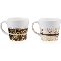 London Set Of Two Leopard Print Mugs - Assorted