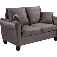 Brushed Velvet Sofa Suite - Mottled Mink / 6 / 88cm