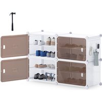 Multi-tier Plastic Shoe Cabinet - White