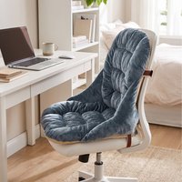 Ultra Soft Plush Seat Cushion with Secure Elastic Straps - Black-grey