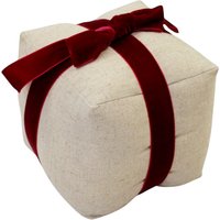 Four Candle Red Velvet Bow Prsent Shape Doorstop