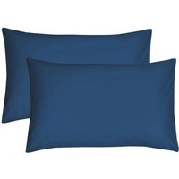 Smart Living Polycotton Bed Linen Luxury Fitted Bedsheet or Pillowcase Pair NonIron in Blue | Size: Standard Pillow Case