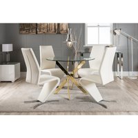 Novara Dining Table With Four Willow Dining Chairs - White