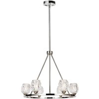 Rubin 6 Light Multi Arm Chandelier Polished Nickel Finish, G9 - Polished Nickel
