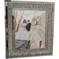 Crushed Crystal Photo Frame Jewel Mirror Diamante Picture Frame M - Silver