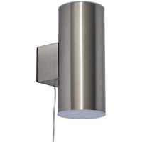 Bao Outdoor Solar Power Up and Down Wall Light - Stainless Steel