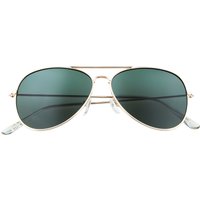 Kids Pilot Style Classic Sunglasses - Gold with Green Lenses