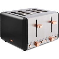 Cavaletto 4 Slice Toaster Black and Rose Gold - Rose Gold
