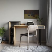 Loyd Study Desk With Drawer And Bookshelves - Oak