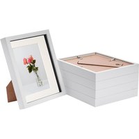3D Box Photo Frames - 8x10" with 5x7" Mount - Pack of 5 - White