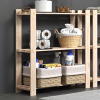 Pine Pre Sanded Slatted Shelf Unit - Natural Pine / 30cm / 90cm