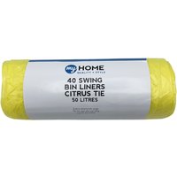 Pack of 40 Swing Bin Liners Tie 50L - Citrus