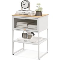 3-Tier Bed Side Table - White