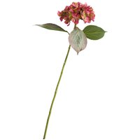 Artificial Single Burgundy Hydrangea Flower Stem L60cm - Burgundy