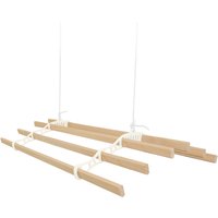 Clothes Airer Ceiling Pulley 6 Lath Maid Victorian Laundry Dryer Rack Kitchen - Ivory / 180cm