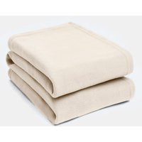 Pack of Plain Fleece Throw Blanket - Natural / 150cm