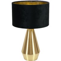 Jax Gold Dimmable Touch Table Lamp with Black Velvet with Gold Inner Shade - Black