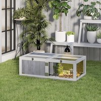 PawHut Tortoise House with Lamp Holder - Light Grey / 55cm
