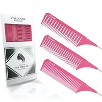 Weave Tail Comb Set of 3 - Pink