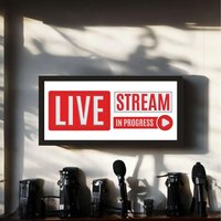 Wall Art Framed Print Live Stream In Progress - Black