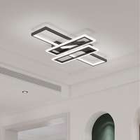 Geometric Black Frame LED Ceiling Light - Black
